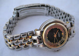 GUESS Gold Silver Tone Mirror Black Dial Womens Wristwatch WATCH Ladies Watches Analog