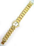 NEW Womens Watches FIGARO Gold Tone Simulated Diamond Stones Diamonds Crystal Glass Stone Mother of Pearl Bracelet Sea Shell Shells Seashell Seashells Ladies WATCH for Women Fashion Style Accessory Accessories Chain Chains Chained Bracelet Bracelets