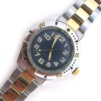Mens Watches NAVY BLUE Face Dial Wristwatch WATCH For Men Stainless Steel Gold Silver Tone Metal Band Man Fashion Style Accessories