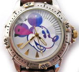 VINTAGE DISNEY Store MICKEY MOUSE Silver Gold Tone Mens Wristwatch WATCH