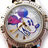 VINTAGE DISNEY Store MICKEY MOUSE Silver Gold Tone Mens Wristwatch WATCH