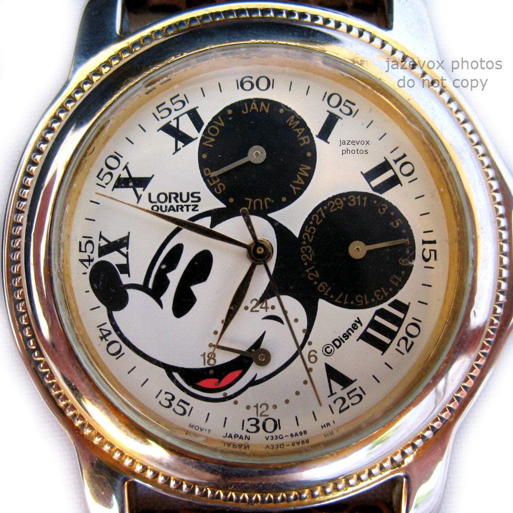 VINTAGE LORUS MICKEY MOUSE WATCH Wristwatch Chronograph Men Women